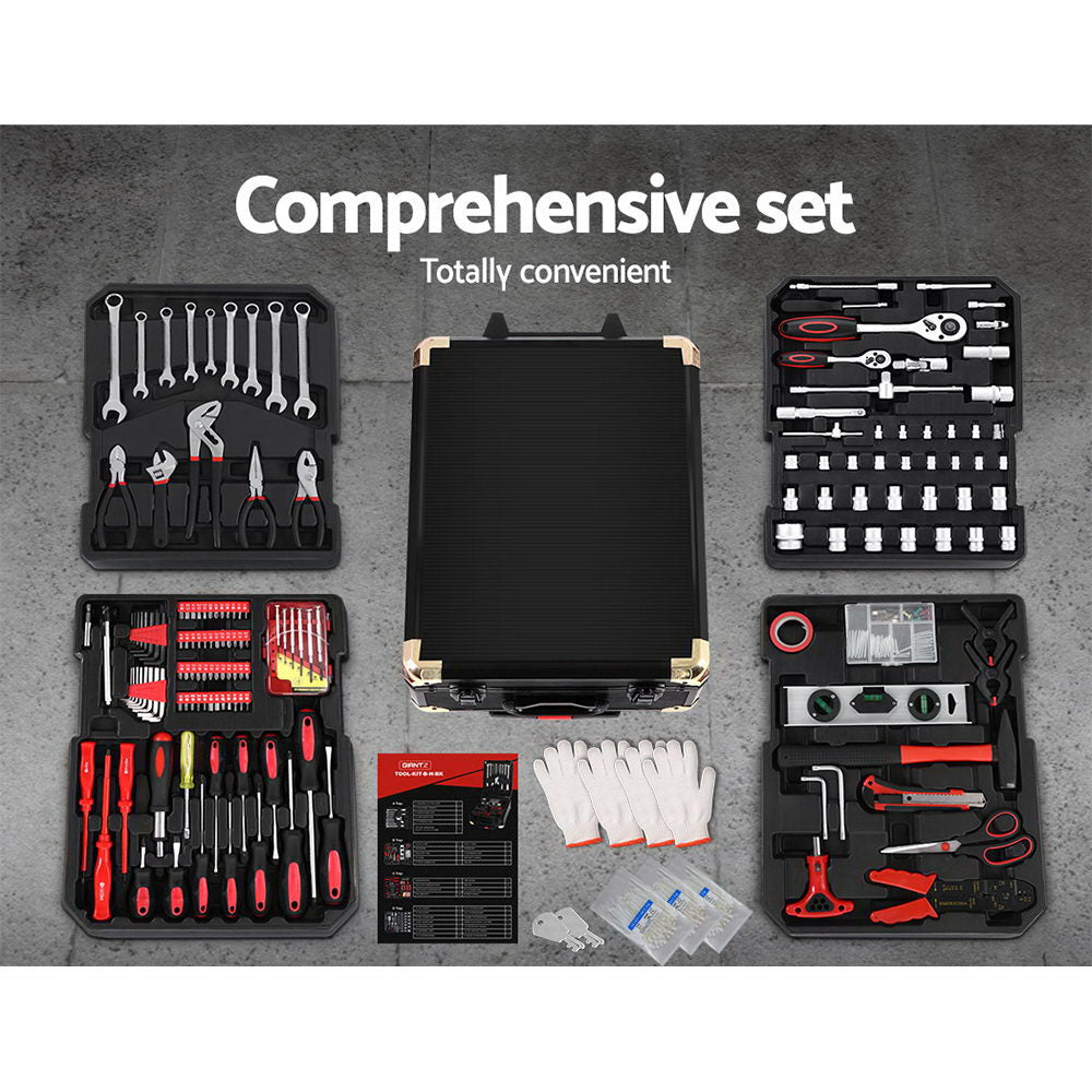 Giantz 816-Piece Mechanics Tool Kit Trolley Case Portable DIY Set Black