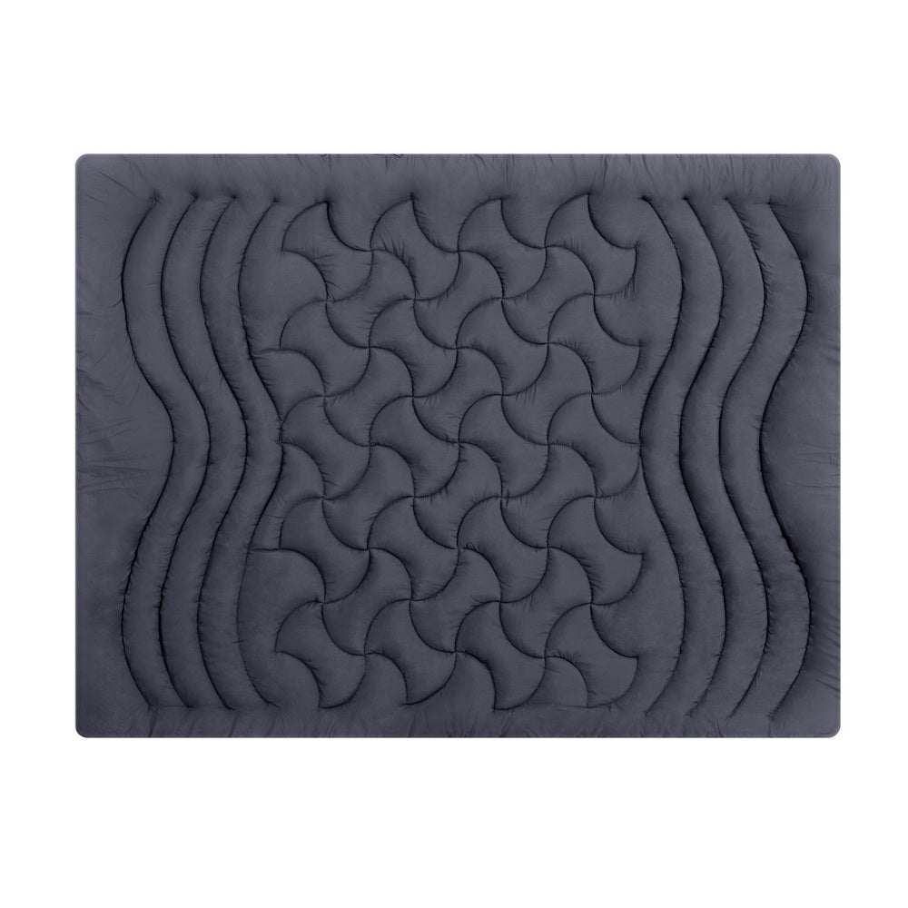 Giselle King Single Mattress Topper Pillowtop 3-Zone Charcoal