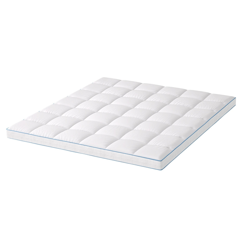 Giselle King Mattress Topper Pillowtop Bamboo 10cm White