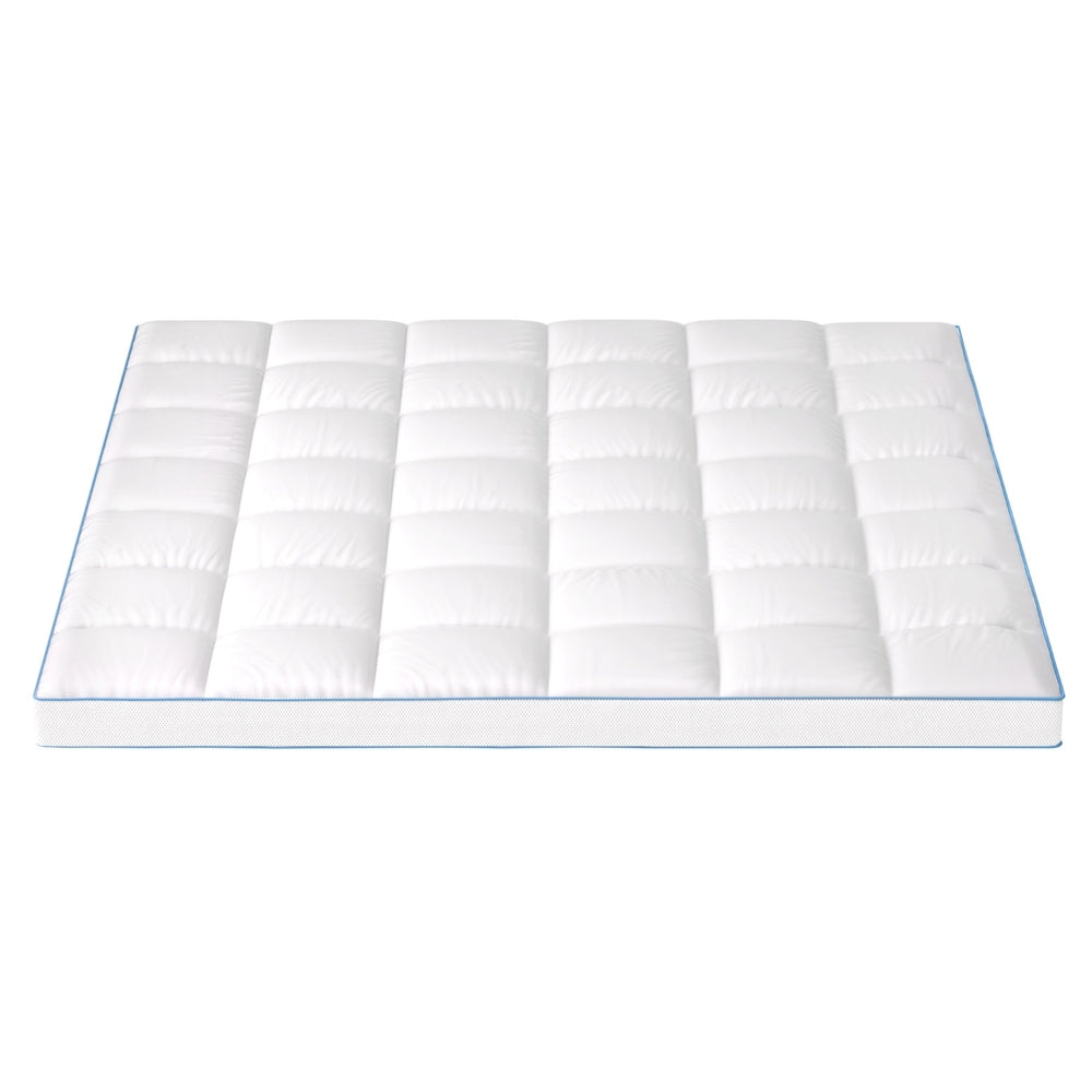 Giselle King Mattress Topper Pillowtop Bamboo 10cm White