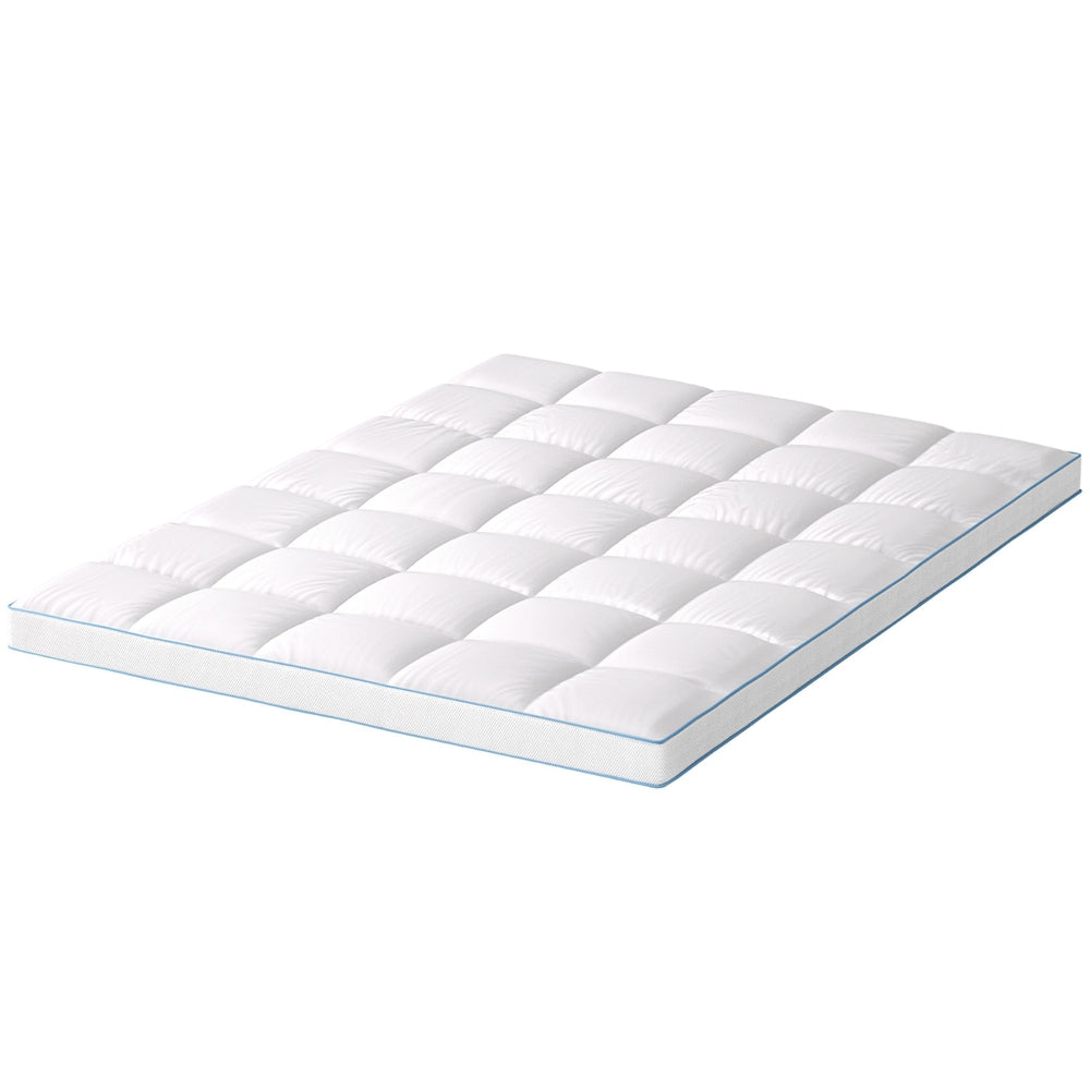 Giselle Queen Mattress Topper Pillowtop Bamboo 10cm White