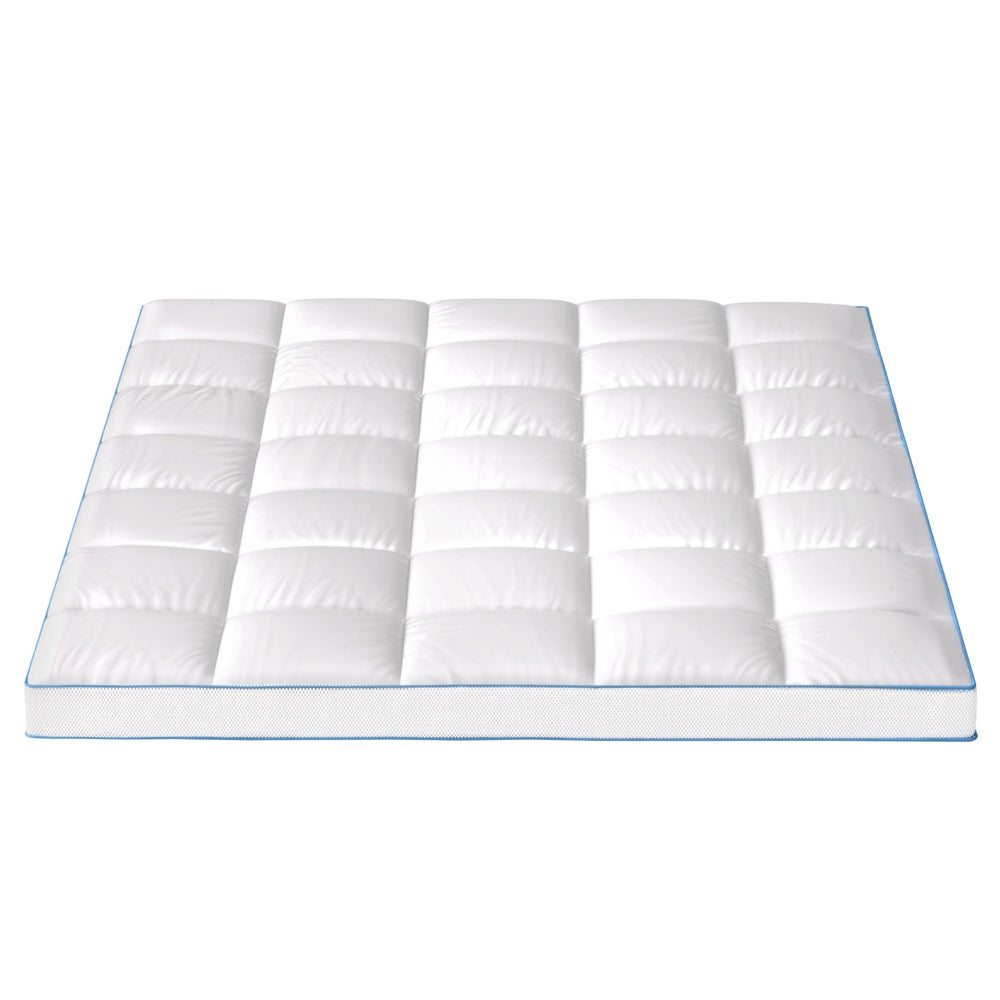 Giselle Queen Mattress Topper Pillowtop Bamboo 10cm White