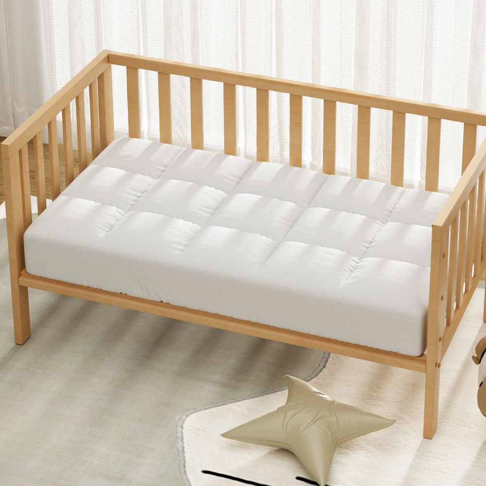 Giselle Cot Mattress Topper Pillowtop Bamboo Fibre White