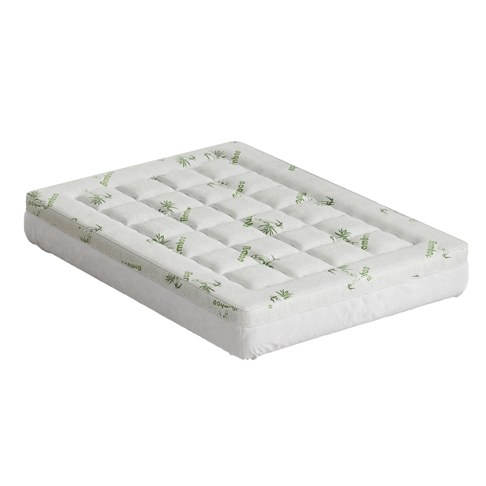 Giselle Double Mattress Topper Pillowtop Bamboo 7.5cm White