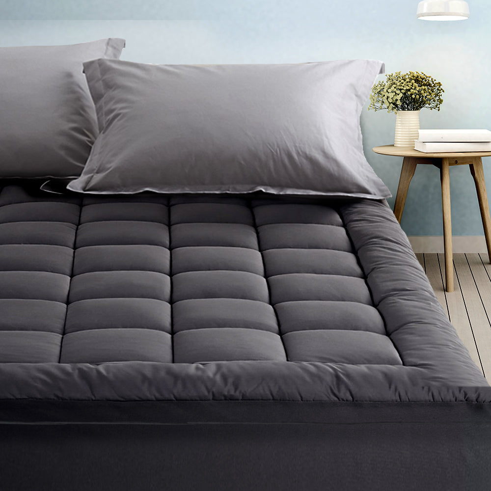 Giselle Single Mattress Topper Pillowtop Bamboo Charcoal