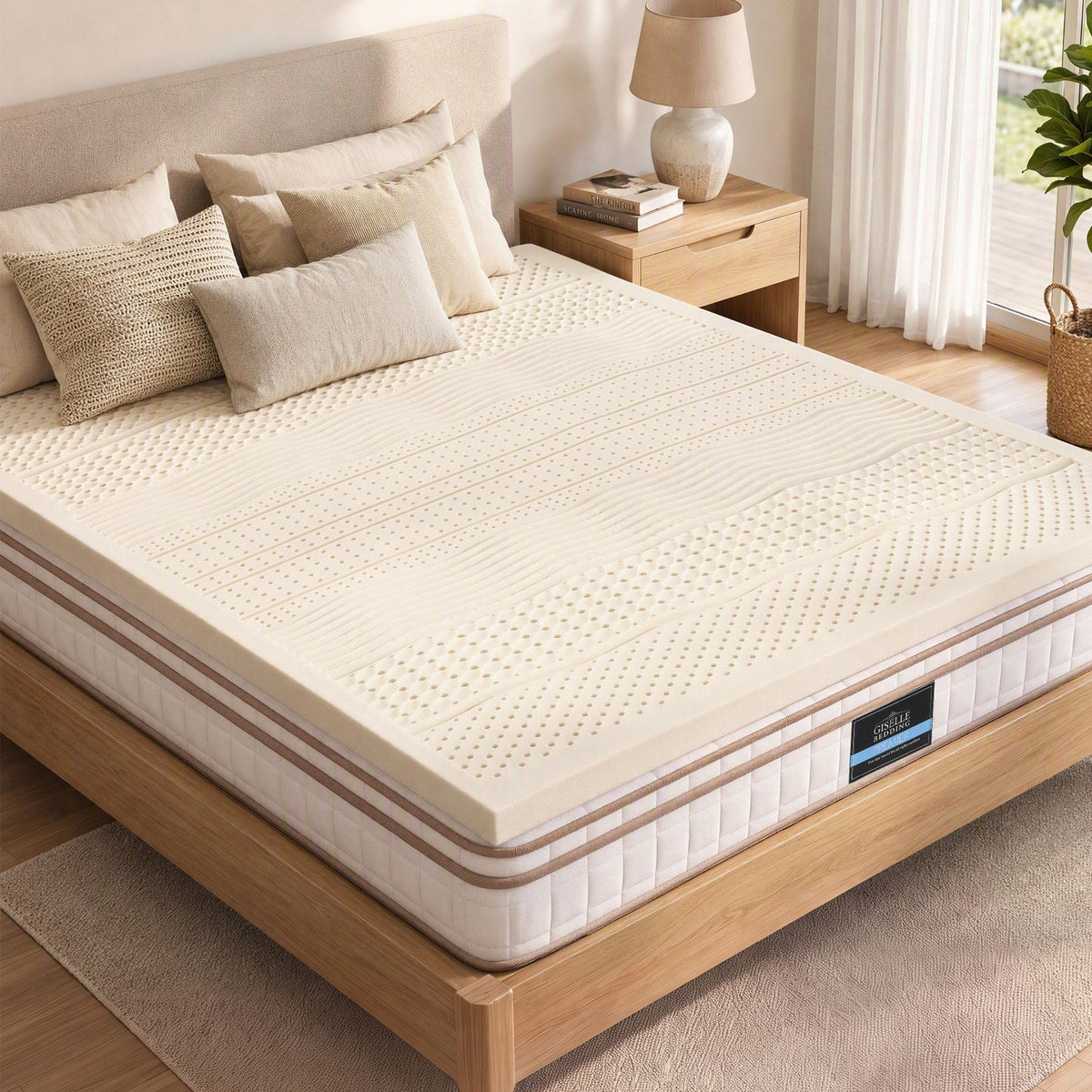 Giselle Bedding Double Latex Mattress Topper 7-Zone 5cm