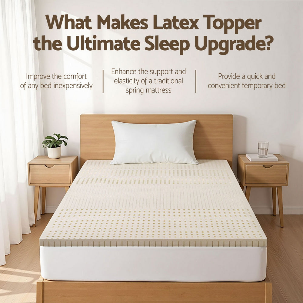 Giselle Bedding Latex Mattress Topper 5cm King Single