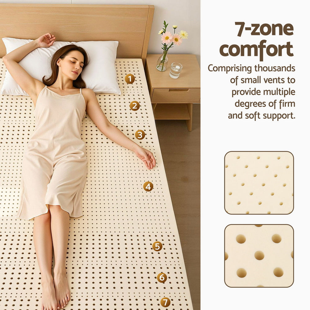 Giselle Bedding Latex Mattress Topper 7.5cm King Single