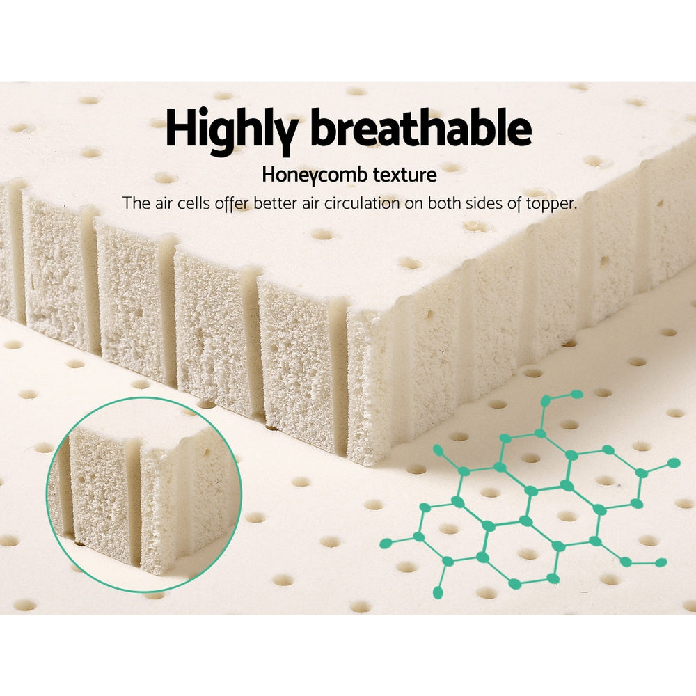 Giselle Queen Latex Mattress Topper 7.5cm Breathable Anti-Bacterial