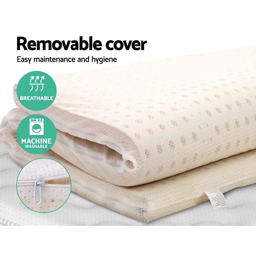 Giselle Queen Latex Mattress Topper 7.5cm Breathable Anti-Bacterial
