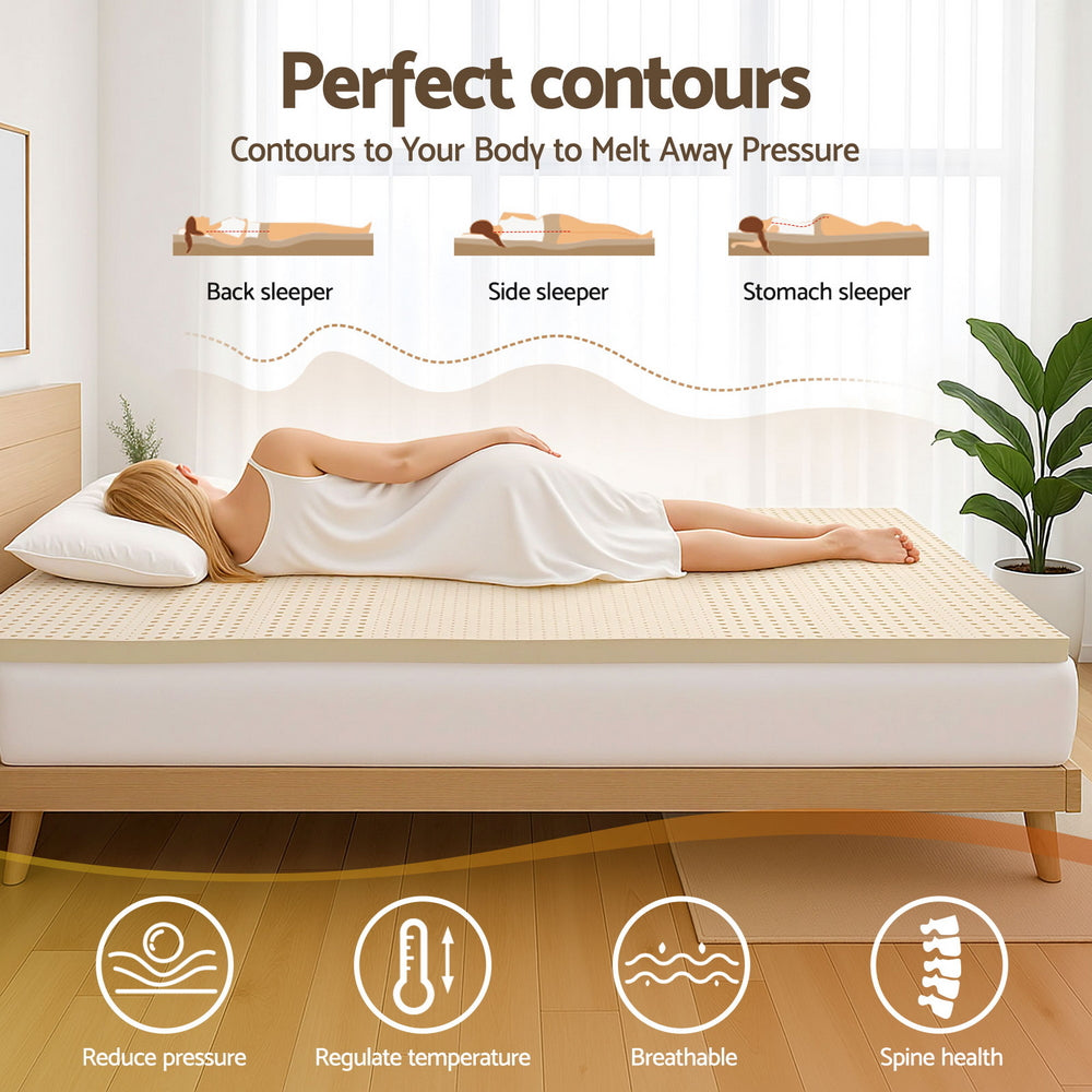 Giselle Bedding Latex Mattress Topper 5cm Single