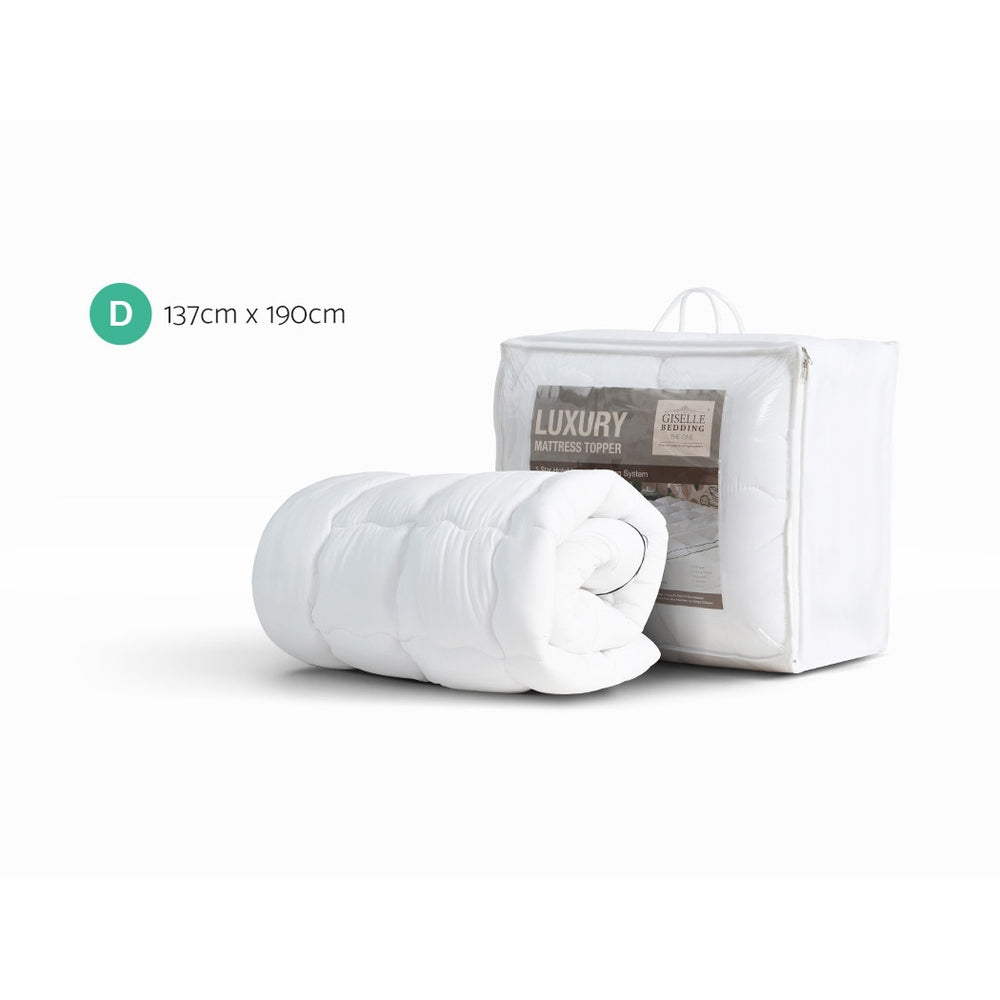 Giselle Double Mattress Topper Pillowtop Microfibre
