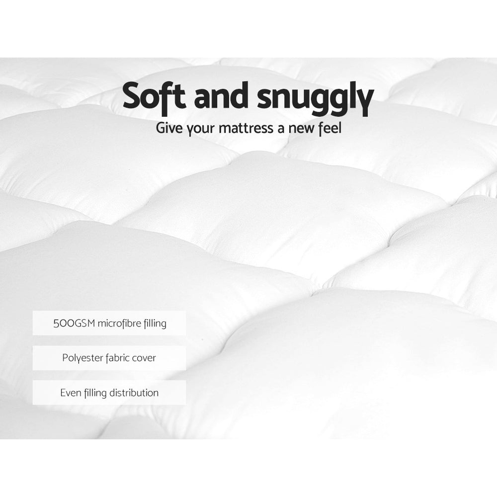 Giselle King Single Mattress Topper Pillowtop Anti-Allergy