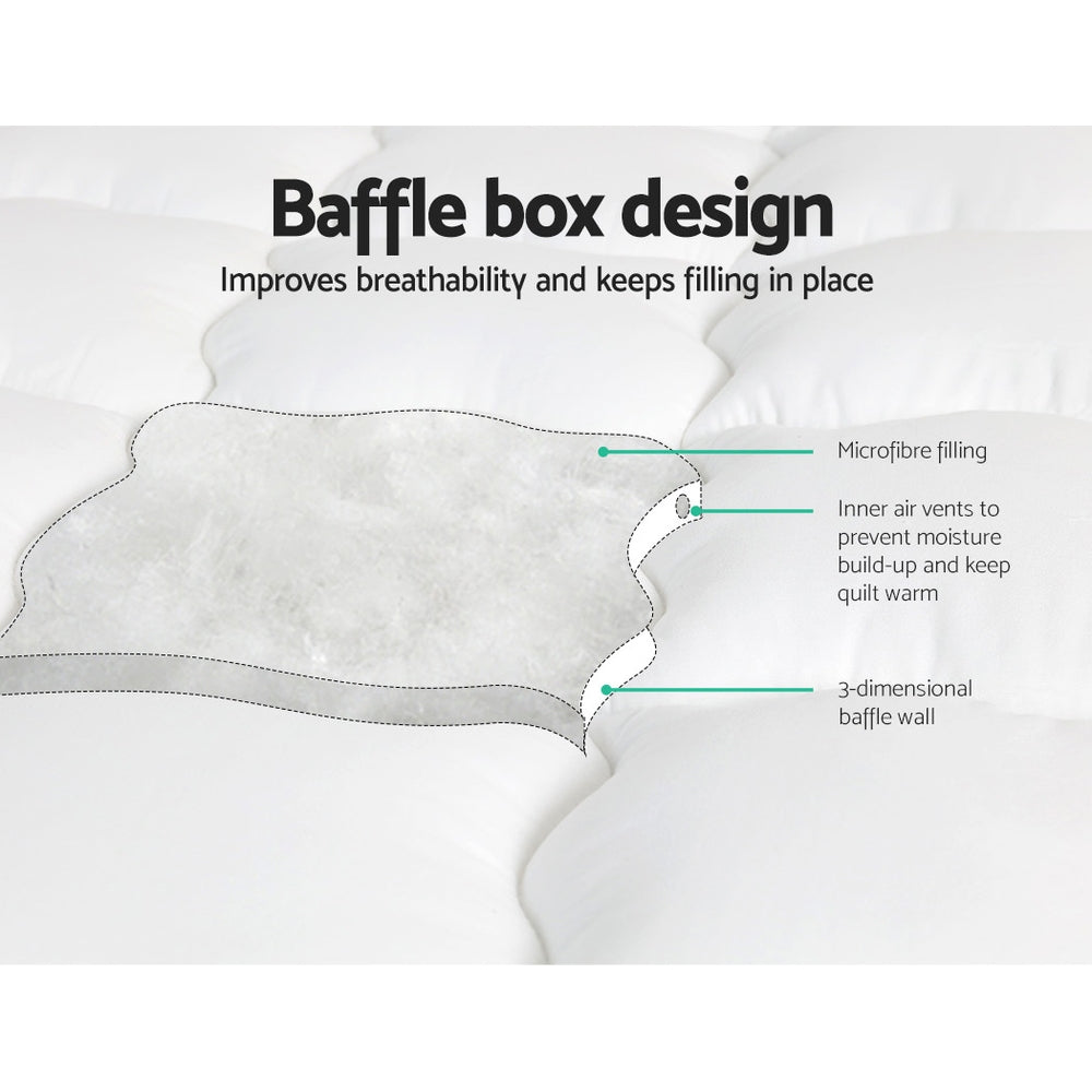 Giselle King Single Mattress Topper Pillowtop Anti-Allergy