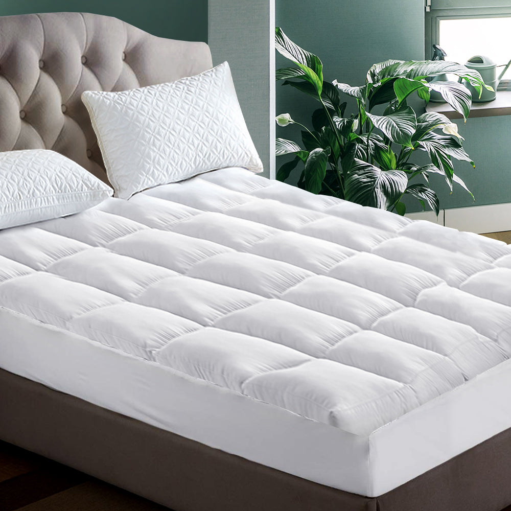 Giselle Queen Pillowtop Mattress Topper 1000GSM Microfibre Anti-Allergy