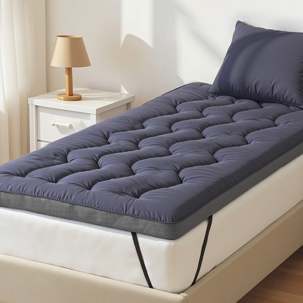 Giselle Single Mattress Topper 5cm Pillowtop Bamboo Charcoal
