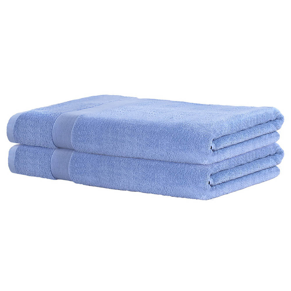 Blue Cotton Bath Sheets Set 2-Pack Extra Large Towels