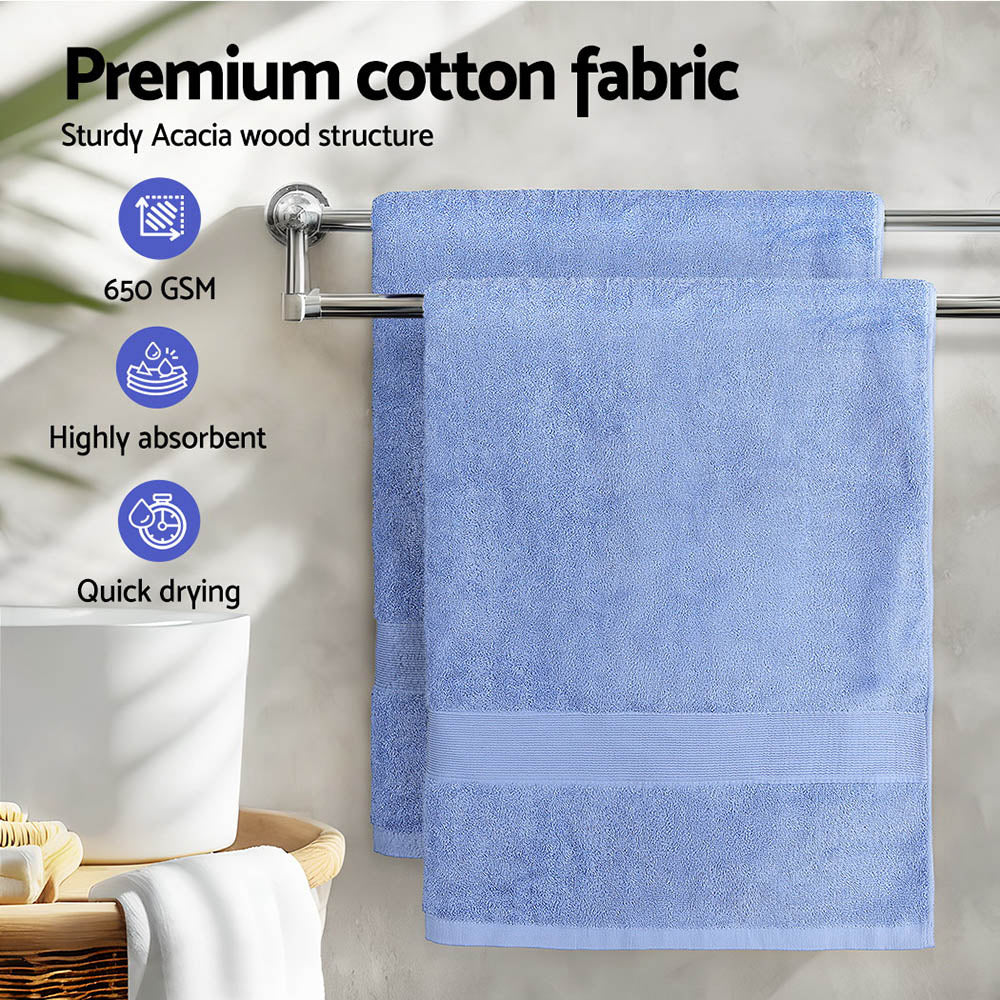 Blue Cotton Bath Sheets Set 2-Pack Extra Large Towels