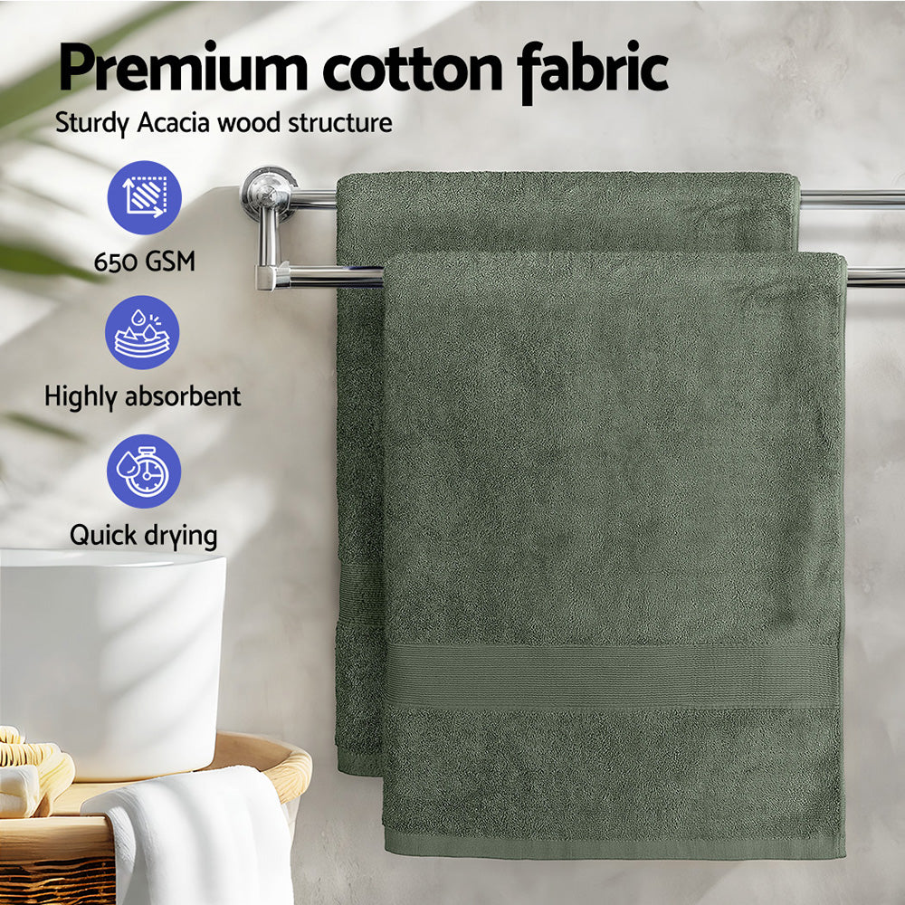 Lux Cotton Bath Sheets 2-Pack Extra Large Towels Green