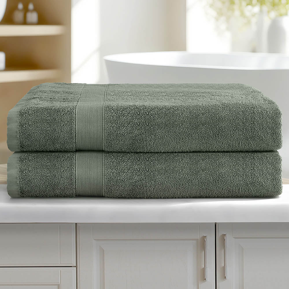 Lux Cotton Bath Sheets 2-Pack Extra Large Towels Green