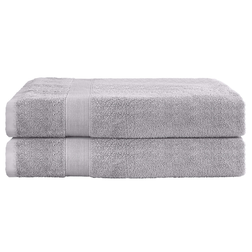 2-Pack Extra Large Cotton Bath Sheets 550GSM Grey