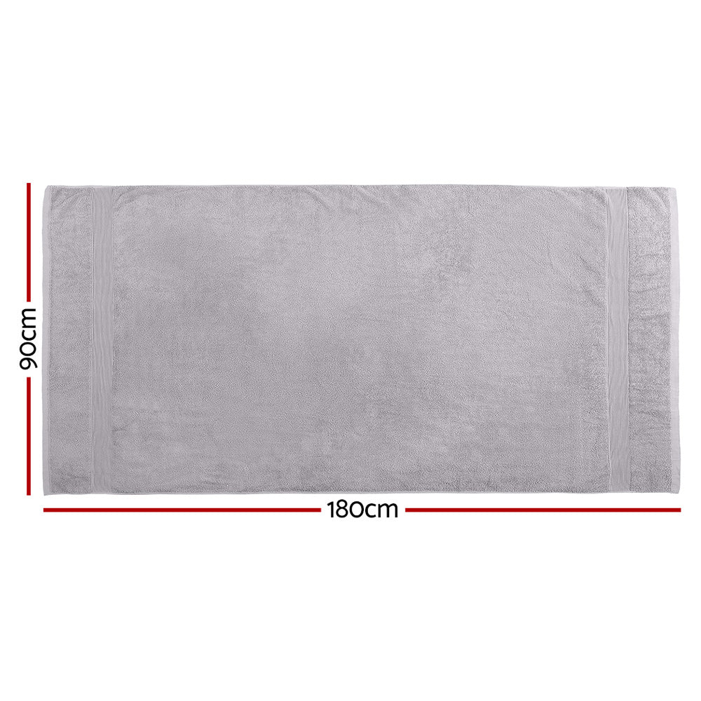 2-Pack Extra Large Cotton Bath Sheets 550GSM Grey