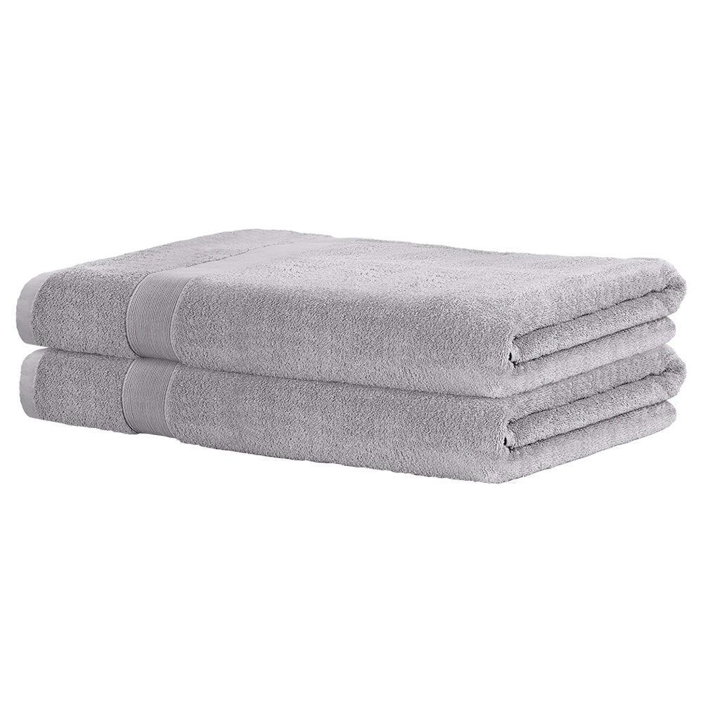 2-Pack Extra Large Cotton Bath Sheets 550GSM Grey
