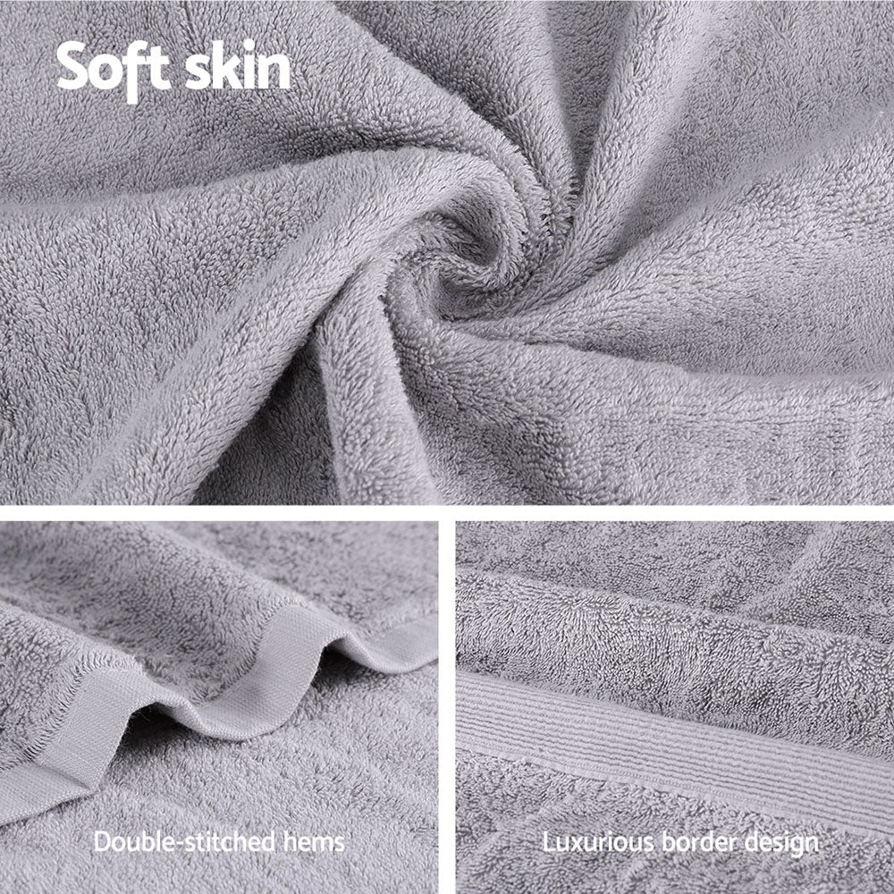 2-Pack Extra Large Cotton Bath Sheets 550GSM Grey