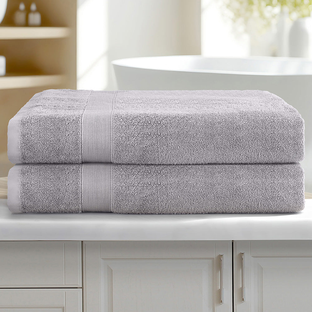 2-Pack Extra Large Cotton Bath Sheets 550GSM Grey