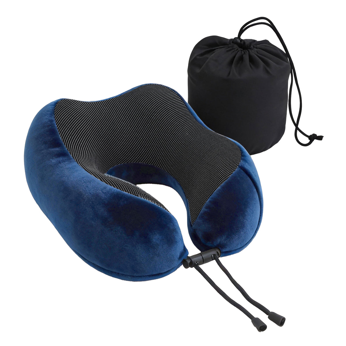 Wanderlite Memory Foam Travel Neck Pillow for Planes, Blue