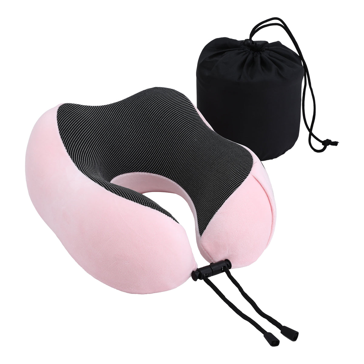 Wanderlite Memory Foam Travel Neck Pillow for Planes, Pink