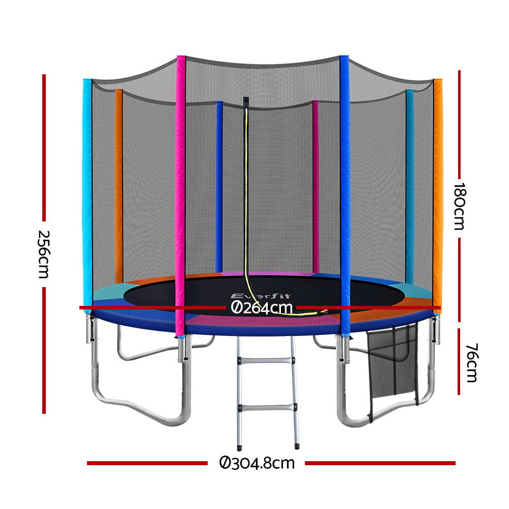 Everfit 10FT Kids Trampoline Rebounder Safety Net Blue