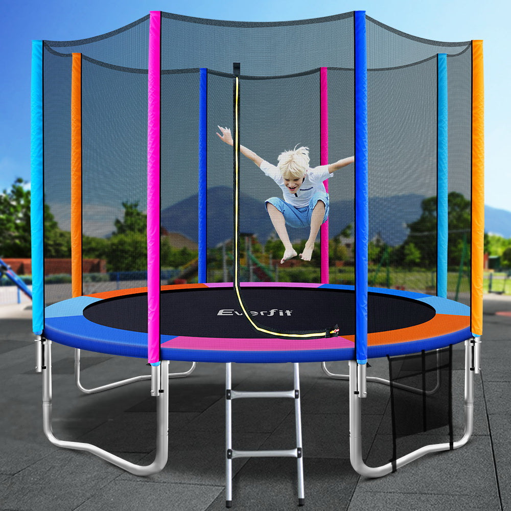 Everfit 10FT Kids Trampoline Rebounder Safety Net Blue