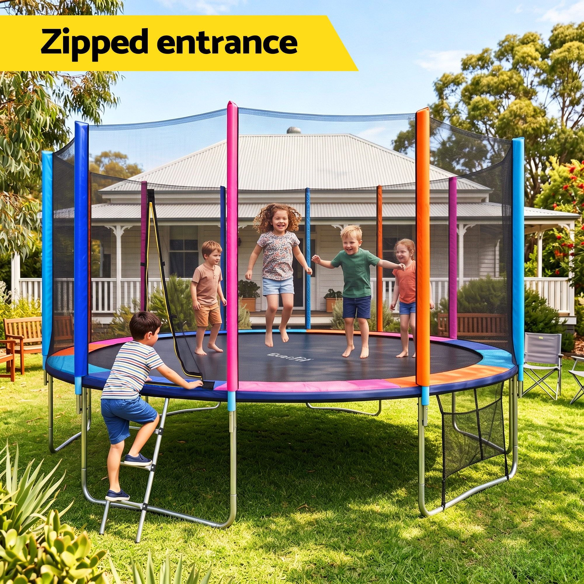 Everfit 16FT Kids Trampoline Rebounder with Enclosure Net Storage Bag