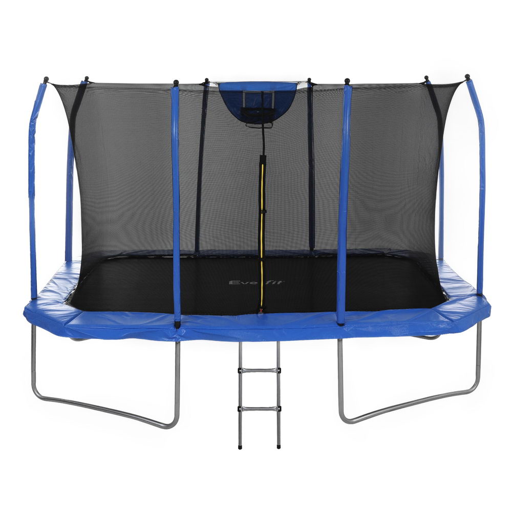 Everfit 12FT Kids Rectangle Trampoline Basketball Set Safety Net