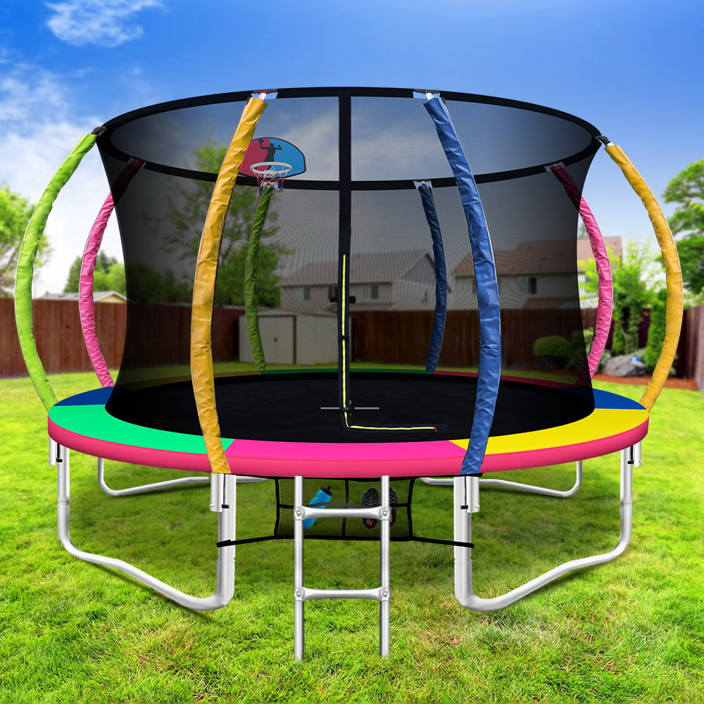 Everfit 12ft Kids Trampoline Rebounder with Basketball Set
