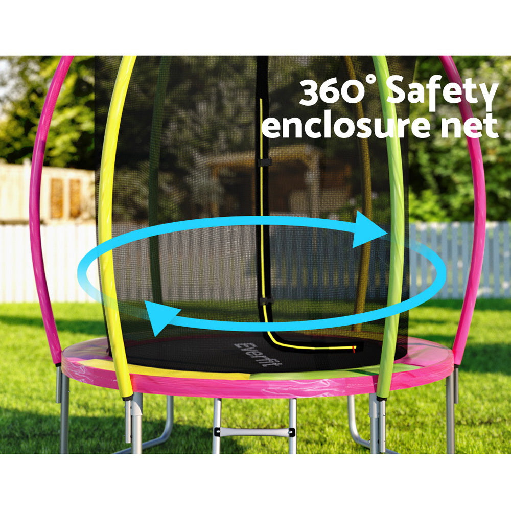 Everfit 6ft Kids Trampoline Rebounder Safety Netting Multi-Colour