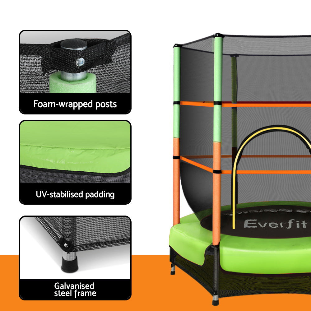 Everfit 4.5FT Kids Trampoline Safety Net Green