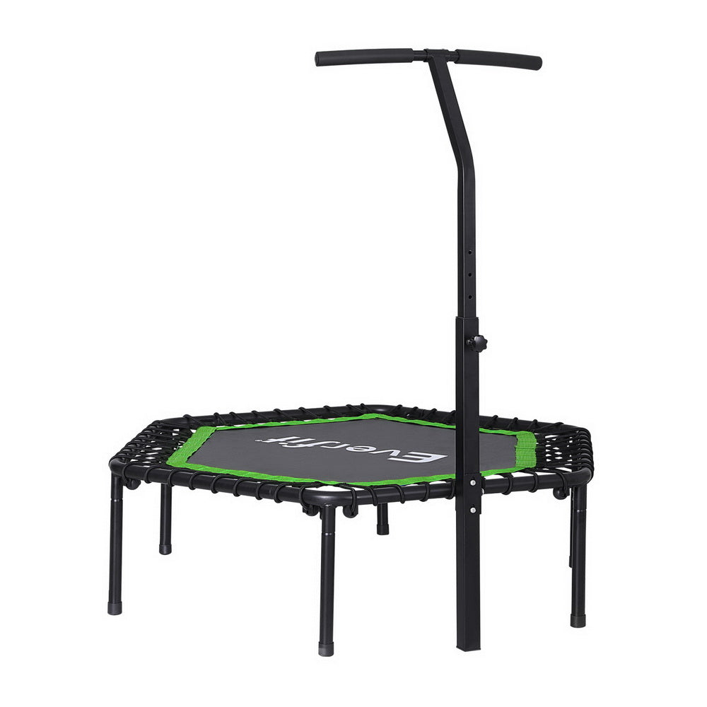 Everfit 48" Hexagon Fitness Trampoline Rebounder Adjustable Handrail Green
