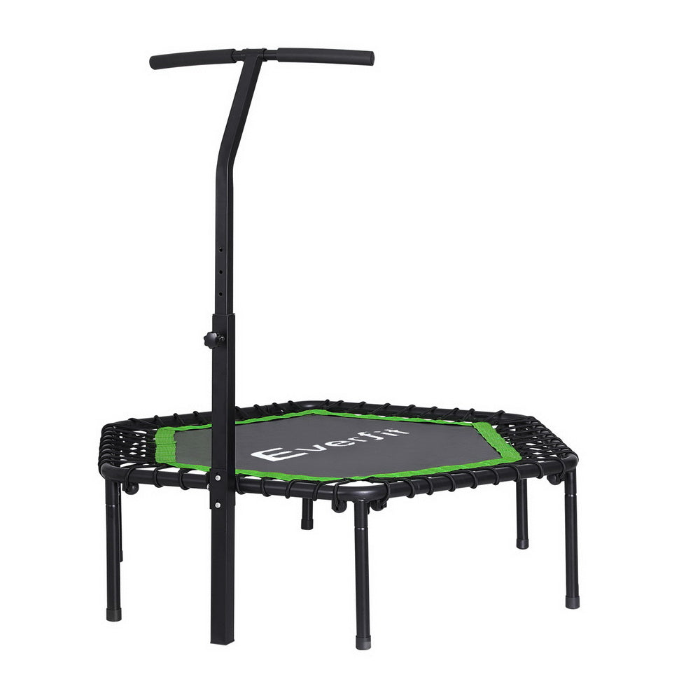Everfit 48" Hexagon Fitness Trampoline Rebounder Adjustable Handrail Green