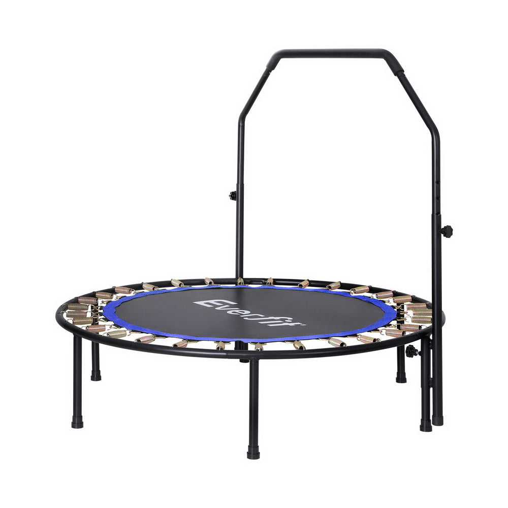Everfit 48" Round Fitness Trampoline Adjustable Handrail Blue