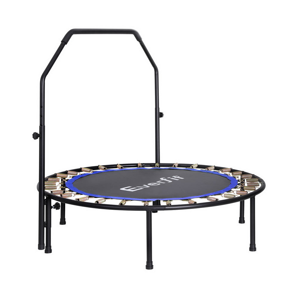 Everfit 48" Round Fitness Trampoline Adjustable Handrail Blue