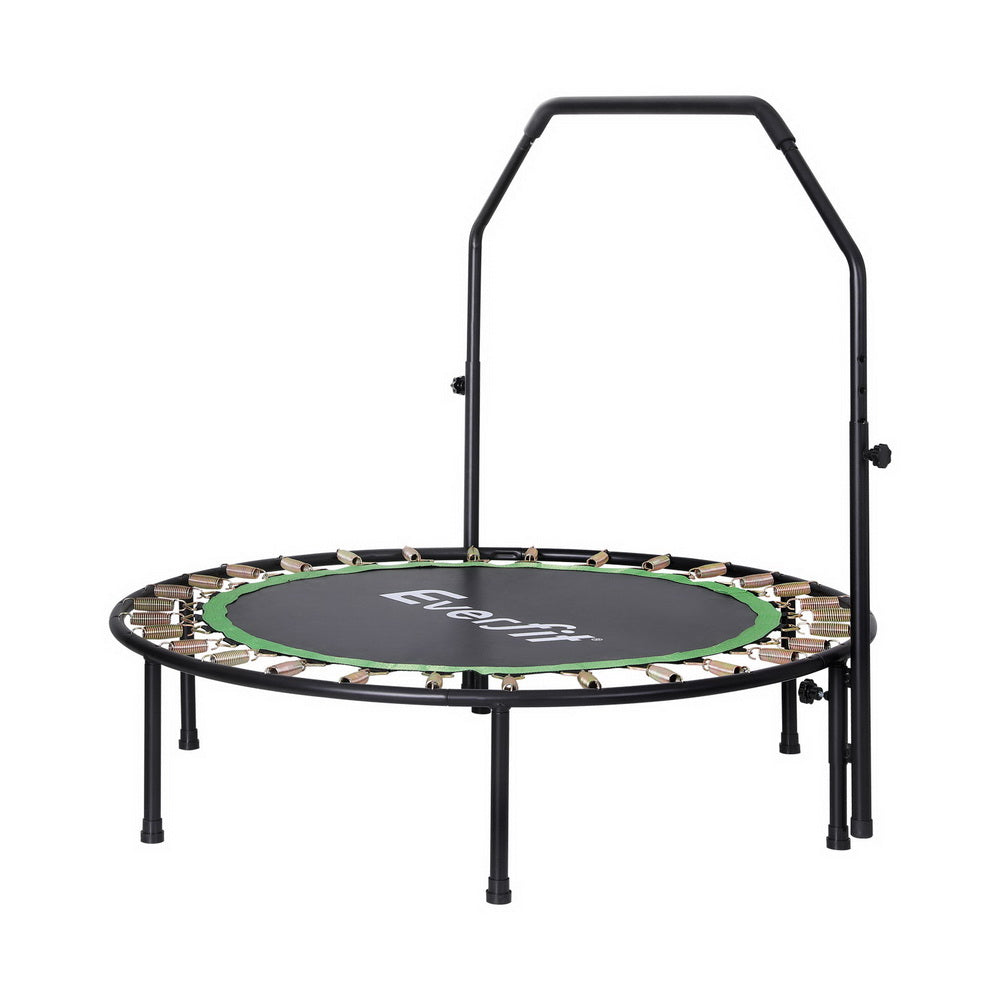 Everfit 48" Round Fitness Trampoline Adjustable Handrail Green