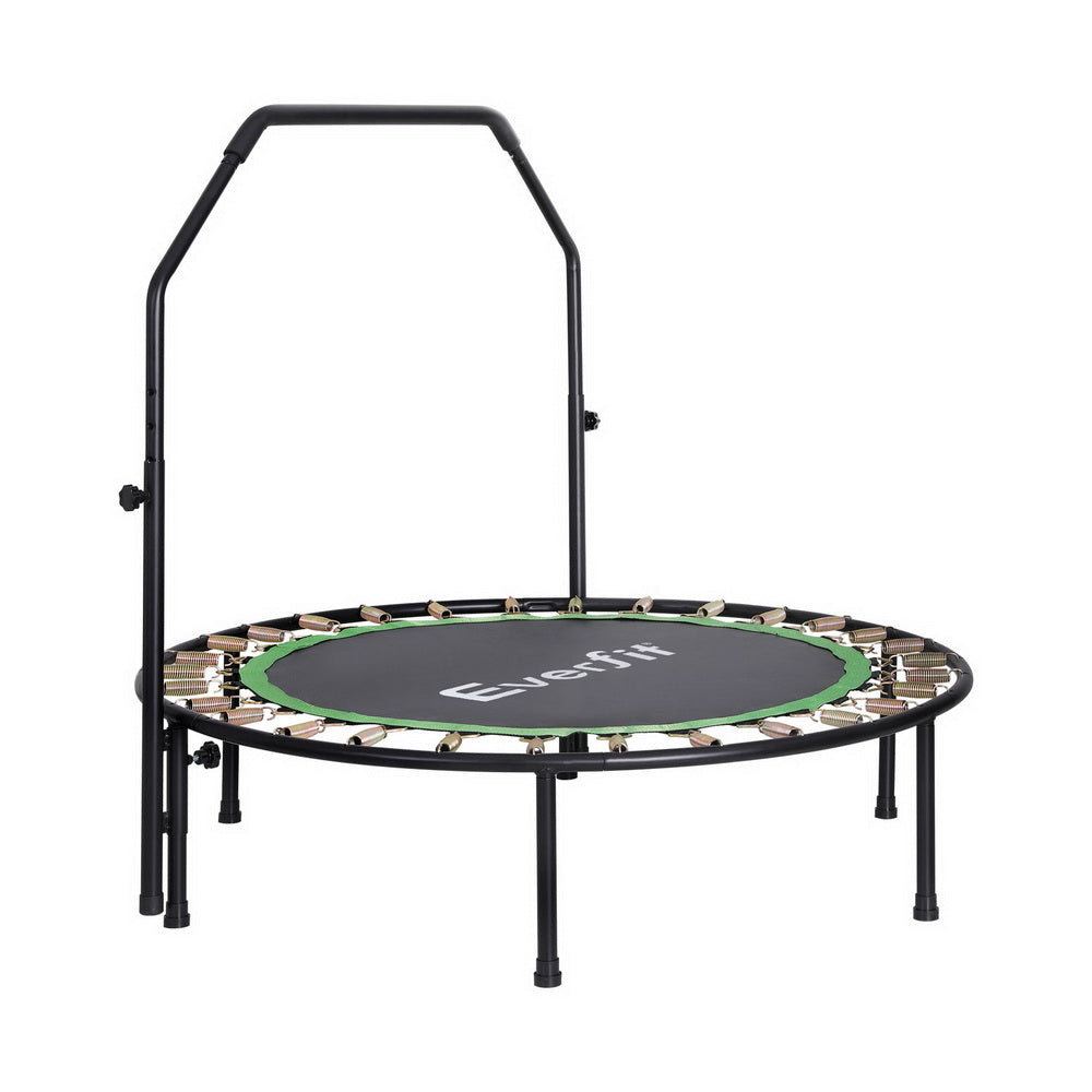 Everfit 48" Round Fitness Trampoline Adjustable Handrail Green