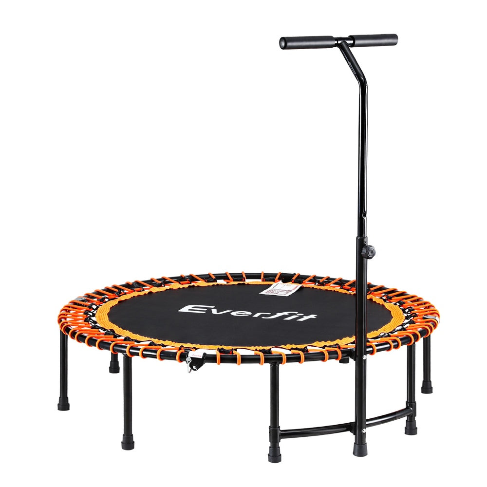 Everfit 48" Foldable Fitness Trampoline Rebounder Home Gym Handrail Orange/Black