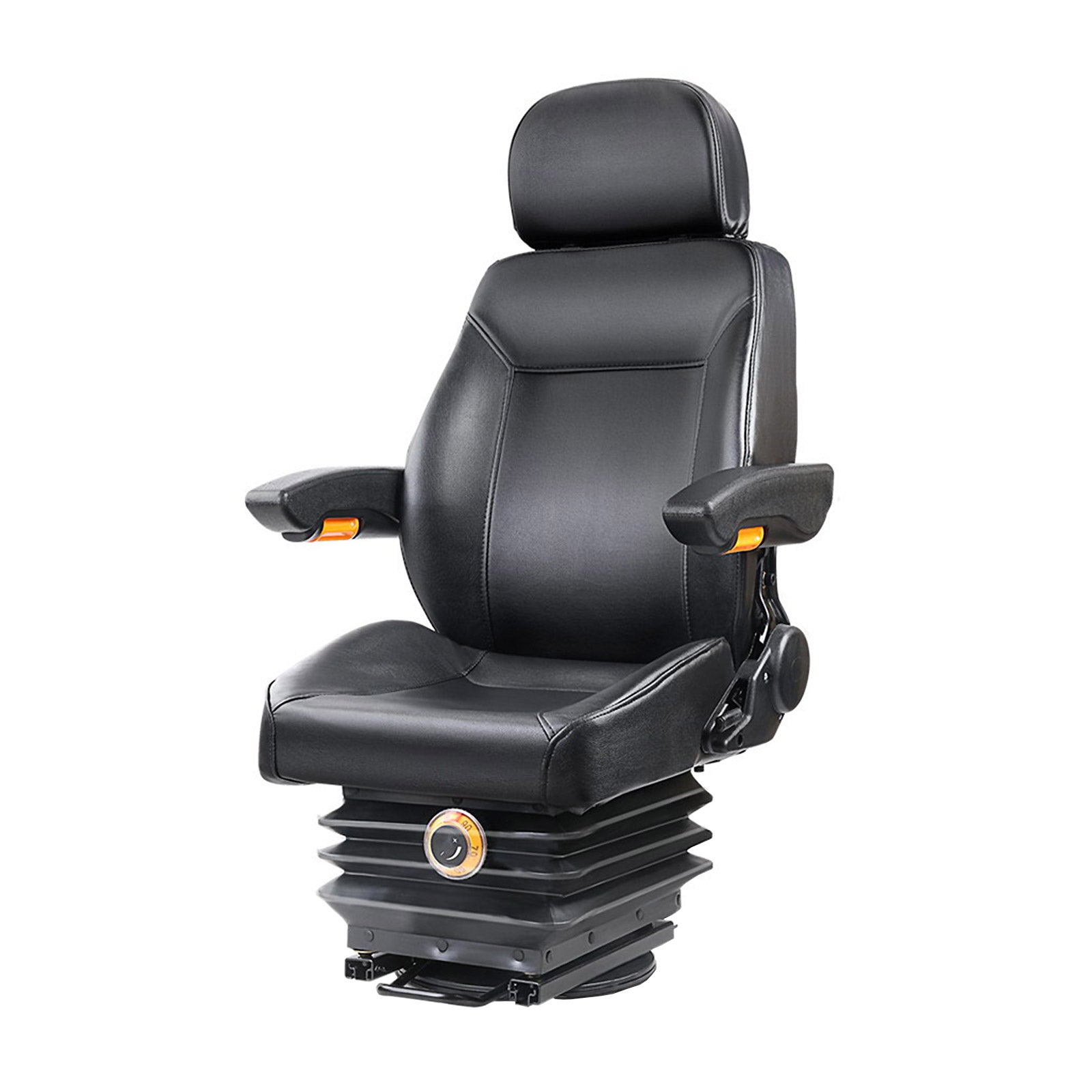 Giantz Universal Tractor Seat PU Leather Black