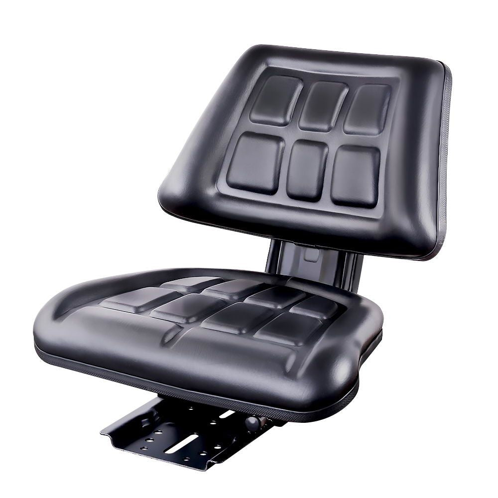 Giantz Universal Tractor Seat PU Leather Black