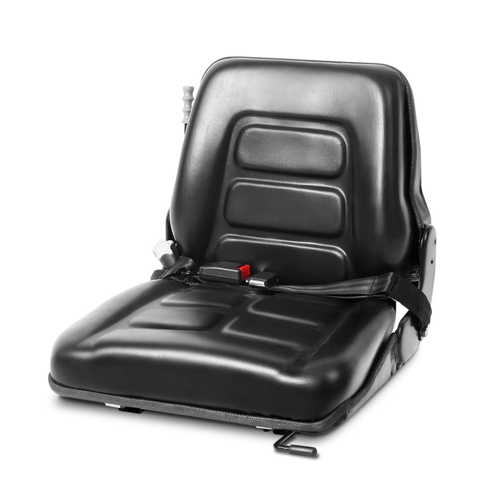 Giantz Universal Tractor Forklift Excavator Seat Black PU