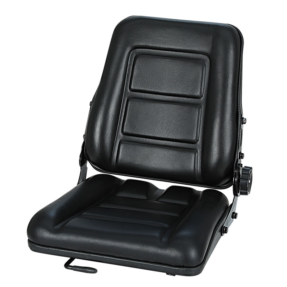Giantz Universal Adjustable Tractor Seat Black PU Leather