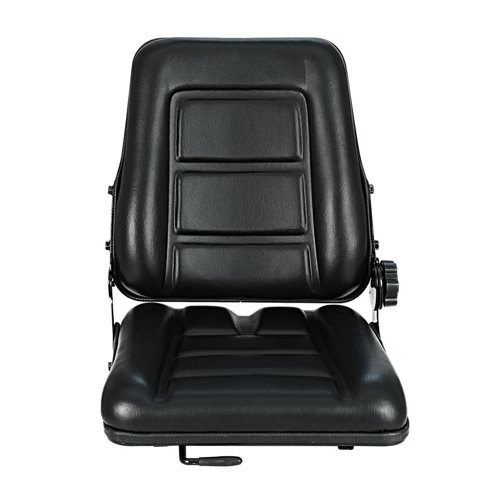 Giantz Universal Adjustable Tractor Seat Black PU Leather